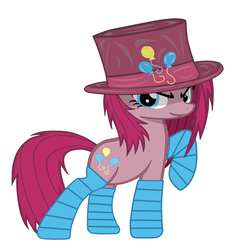 Size: 5000x5000 | Tagged: safe, artist:racquel-silverspirit, pinkie pie, earth pony, pony, g4, absurd resolution, clothes, female, hat, pinkamena diane pie, simple background, socks, solo, white background