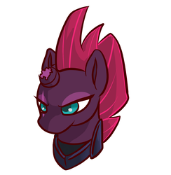 Size: 1763x1810 | Tagged: safe, artist:calmchapsart, tempest shadow, pony, unicorn, g4, my little pony: the movie, broken horn, female, horn, mare, simple background, solo, white background