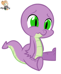 Size: 1720x2068 | Tagged: safe, artist:hipsterpig, spike, dragon, g4, bald, base, sad, solo