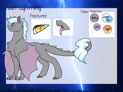 Size: 2000x1500 | Tagged: safe, artist:liefsong, oc, oc only, oc:chain lightning, dracony, hybrid, reference sheet