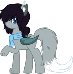 Size: 726x739 | Tagged: safe, artist:t-aroutachiikun, oc, oc only, oc:obscure requiem, bat pony, hybrid, pony, wolf pony, simple background, solo, transparent background