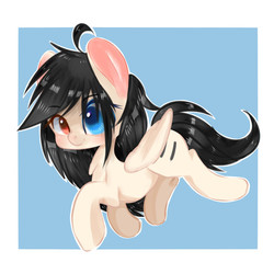 Size: 600x600 | Tagged: safe, artist:lan wu, oc, oc only, oc:lan wu, pegasus, pony, heterochromia, solo