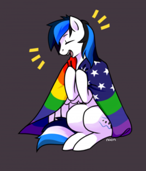 Size: 700x823 | Tagged: safe, artist:felie-yeo, oc, oc only, oc:waver, cute, gay pride, gay pride flag, pride, pride flag