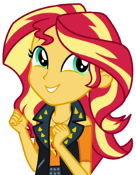 Size: 1411x1811 | Tagged: safe, artist:thebarsection, sunset shimmer, a fine line, equestria girls, equestria girls series, g4, clothes, cute, female, not a vector, shimmerbetes, simple background, smiling, solo, transparent background