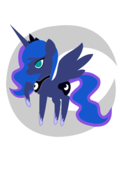 Size: 794x1123 | Tagged: safe, artist:sparkleshadow, princess luna, alicorn, pony, g4, cutie mark, female, hooves, horn, jewelry, lineless, mare, minimalist, modern art, raised hoof, regalia, solo, tiara, wings