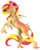 Size: 4336x5364 | Tagged: safe, artist:oneiria-fylakas, sunset shimmer, original species, pony, g4, absurd resolution, female, rearing, simple background, solo, species swap, spikes, transparent background, unshorn fetlocks