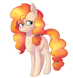 Size: 3146x3349 | Tagged: safe, artist:stella-drawz, pear butter, earth pony, pony, g4, female, high res, mare, simple background, smiling, solo, white background