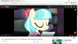 Size: 1366x768 | Tagged: safe, screencap, coco pommel, mistmane, campfire tales, g4, made in manehattan, animation error, missing eyelashes, screenshots, youtube, youtube link