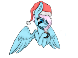 Size: 1024x768 | Tagged: safe, artist:crazysurprise, oc, oc only, pegasus, pony, bust, chocolate, christmas, female, food, hat, holiday, hot chocolate, mare, mug, portrait, santa hat, simple background, solo, transparent background