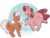 Size: 2300x1760 | Tagged: safe, artist:secretgoombaman12345, diamond tiara, silver spoon, food pony, original species, g4, chubby diamond, clothes, fat, female, food, food transformation, forest, gingerbread (food), gingerbread pony, holly, imminent vore, larger female, licking, licking lips, looking at each other, looking at someone, mountain, physique difference, scarf, simple background, size difference, smaller female, tongue out, transformation, transparent background