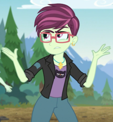 Size: 672x723 | Tagged: safe, screencap, katie catley, equestria girls, g4, my little pony equestria girls: better together, road trippin, background human, cropped, grumpy cat, katrina hadley