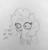 Size: 1336x1396 | Tagged: safe, artist:tjpones, pinkie pie, earth pony, pony, g4, dialogue, female, grayscale, lineart, mare, monochrome, open mouth, smiling, solo, traditional art