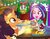 Size: 1000x773 | Tagged: safe, artist:pixelkitties, aria blaze, saffron masala, pony, equestria girls, g4, diana kaarina, food, samosa, voice actor joke, wreath