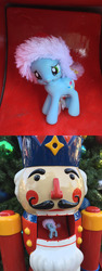 Size: 960x2560 | Tagged: safe, bootleg, christmas, christmas tree, concerned pony, disneyland, hat, holiday, imminent vore?, irl, nutcracker, nutcracker doll, photo, statue, toy, toy soldier, tree, zoom out