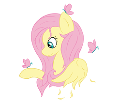Size: 662x568 | Tagged: safe, artist:odd mess, fluttershy, butterfly, pegasus, pony, g4, bust, female, looking at something, portrait, profile, simple background, solo, white background, wings