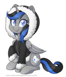 Size: 800x937 | Tagged: safe, artist:scarlet-spectrum, oc, oc only, oc:lily sparkle, alicorn, pony, alicorn oc, clothes, commission, cute, female, looking at you, ocbetes, simple background, sitting, smiling, solo, sweater, transparent background
