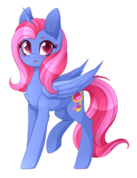 Size: 800x1044 | Tagged: safe, artist:scarlet-spectrum, oc, oc only, oc:violight, alicorn, pony, alicorn oc, chest fluff, colored pupils, ear fluff, open mouth, raised hoof, simple background, smiling, solo, transparent background, wing fluff