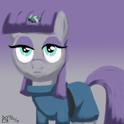 Size: 1500x1500 | Tagged: safe, artist:kelseyleah, boulder (g4), maud pie, earth pony, pony, g4, gradient background