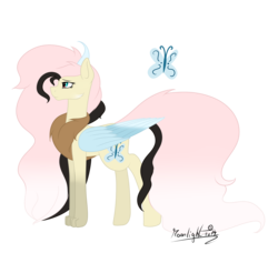 Size: 5669x5385 | Tagged: safe, artist:moonlight0shadow0, oc, oc only, oc:timid confusion, draconequus, hybrid, absurd resolution, female, interspecies offspring, offspring, parent:discord, parent:fluttershy, parents:discoshy, simple background, solo, transparent background
