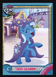 Size: 730x1000 | Tagged: safe, trixie, pony, unicorn, g4, my little pony: the movie, card, collector card, cute, diatrixes, female, mare, rearing, solo