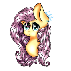 Size: 1000x1000 | Tagged: safe, artist:inflnityy, fluttershy, pegasus, pony, g4, bust, female, open mouth, portrait, simple background, solo, stray strand, transparent background