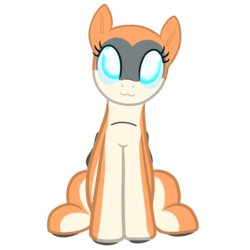 Size: 1600x1600 | Tagged: safe, artist:rinikka, oc, oc only, oc:kiva, pony, robot, robot pony, 2018 community collab, derpibooru community collaboration, female, glowing eyes, looking at you, simple background, sitting, solo, transparent background