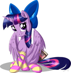 Size: 1340x1375 | Tagged: safe, artist:sirzi, twilight sparkle, alicorn, pony, g4, :t, book, bow, clothes, cute, female, hair bow, hnnng, looking at you, mare, shy, simple background, sirzi is trying to murder us, sitting, smiling, socks, solo, spread wings, stockings, striped socks, thigh highs, transparent background, twiabetes, twilight sparkle (alicorn), weapons-grade cute, wings
