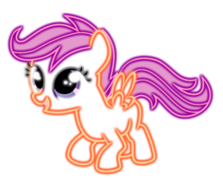 Size: 7239x6062 | Tagged: safe, artist:stay gold, scootaloo, pony, g4, absurd resolution, eyestrain warning, female, filly, neon, shine, simple background, solo, transparent background