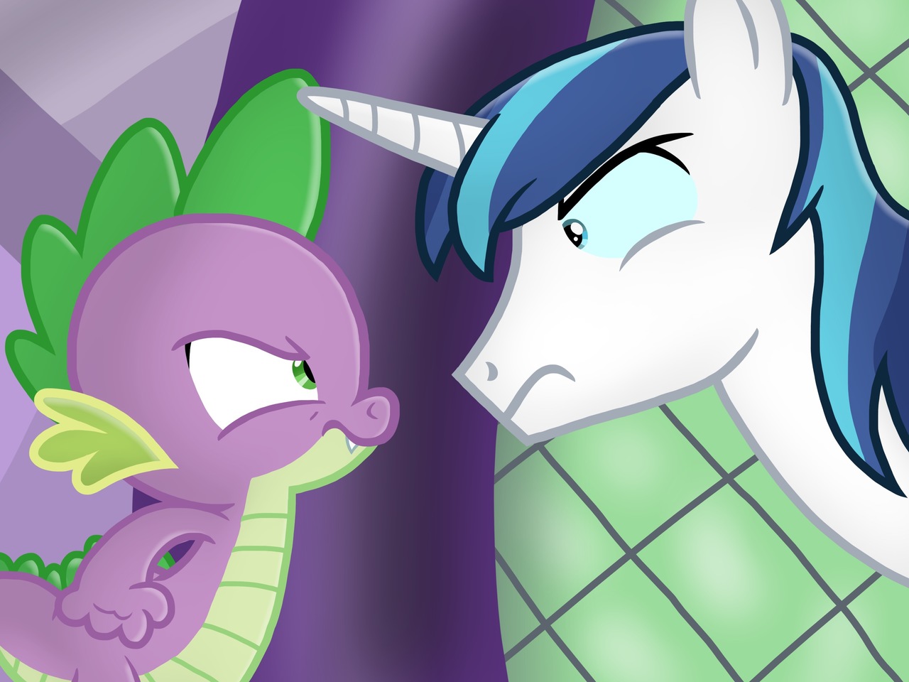 1614103 - safe, artist:justsomepainter11, shining armor, spike, dragon 