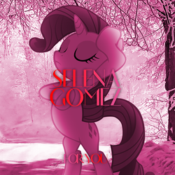 Size: 800x800 | Tagged: dead source, safe, artist:lcpsycho, artist:penguinsn1fan, rarity, pony, g4, album, album cover, bipedal, cover, female, parody, ponified, ponified album cover, rearing, selena gomez, solo