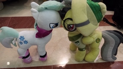 Size: 4128x2322 | Tagged: safe, artist:onlyfactory, photographer:horsesplease, daring do, double diamond, g4, bootleg, crack shipping, daringdiamond, female, four times the d, four times the xd, glasses, hat, irl, malaysia, male, photo, plushie, shipping, straight, xdddd