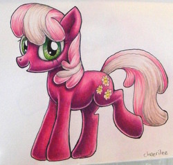 Size: 900x856 | Tagged: safe, artist:andpie, cheerilee, earth pony, pony, g4, female, smiling, solo, traditional art