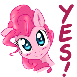 Size: 1000x1000 | Tagged: safe, artist:yinglung, pinkie pie, earth pony, pony, g4, bust, cute, diapinkes, ear fluff, female, looking at you, mare, simple background, smiling, solo, transparent background