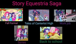 Size: 1856x1080 | Tagged: safe, screencap, applejack, fluttershy, pinkie pie, rainbow dash, rarity, sci-twi, sunny flare, sunset shimmer, twilight sparkle, a photo booth story, dance magic, epic fails (equestria girls), eqg summertime shorts, equestria girls, equestria girls series, equestria girls specials, g4, good vibes, school of rock, back to school, fall formal, geode of shielding, geode of sugar bombs, geode of telekinesis, humane five, humane seven, humane six, job, story, tales of canterlot high, work