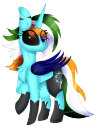 Size: 2071x2743 | Tagged: safe, artist:tomboygirl45, oc, oc only, oc:snowflake crystal, alicorn, pony, black sclera, colored wings, female, high res, mare, simple background, solo, transparent background