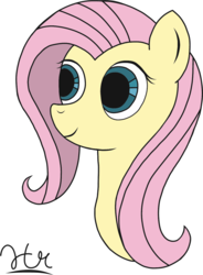 Size: 919x1247 | Tagged: safe, artist:herorareheart, fluttershy, g4, bust, female, mare, phone drawing, signature, simple background, transparent background