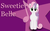 Size: 1920x1200 | Tagged: safe, artist:mfg637, sweetie belle, pony, unicorn, g4, 16:10, 1920x1200, caption, female, filly, foal, front view, looking at you, music notes, purple background, simple background, smiling, solo, standing, stars, vector, wallpaper