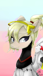 Size: 1080x1920 | Tagged: safe, artist:dashy21, pony, gradient background, mercy, overwatch, ponified