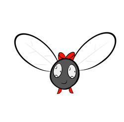 Size: 1506x1477 | Tagged: safe, artist:lofis, oc, oc only, oc:fly, parasprite, bow, cute