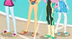 Size: 710x387 | Tagged: safe, applejack, fluttershy, rainbow dash, rarity, equestria girls, g4, my little pony equestria girls: better together, legs, pictures of legs, sandals