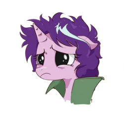 Size: 850x810 | Tagged: safe, artist:ar, starlight glimmer, pony, unicorn, g4, the mean 6, alternate hairstyle, bust, female, messy mane, portrait, sad, sadlight glimmer, simple background, solo, teary eyes, white background