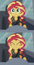 Size: 880x1660 | Tagged: safe, sunset shimmer, driving miss shimmer, driving miss shimmer: fluttershy, equestria girls, g4, my little pony equestria girls: better together, car, cropped, cute, female, shimmerbetes, solo