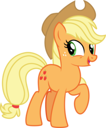 Size: 10219x12263 | Tagged: safe, artist:ponponvector, applejack, earth pony, pony, g4, non-compete clause, absurd resolution, female, mare, raised hoof, simple background, solo, transparent background, vector