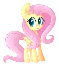 Size: 1024x1104 | Tagged: safe, artist:sambathebunny, fluttershy, pegasus, pony, g4, female, folded wings, looking away, looking sideways, open mouth, simple background, solo, standing, transparent background, wings