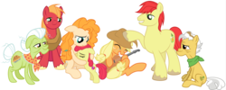 Size: 7680x3077 | Tagged: safe, artist:amarthgul, apple bloom, applejack, big macintosh, bright mac, grand pear, granny smith, pear butter, earth pony, pony, g4, the perfect pear, absurd resolution, apple family, apple siblings, apple sisters, apples and pears, brother and sister, cropped, cutie mark, family reunion, father and daughter, father and son, father and son-in-law, female, filly, grandfather and grandchild, grandfather and granddaughter, grandfather and grandson, grandmother and grandchild, grandmother and granddaughter, grandmother and grandson, guitar, how, hug, if only, male, mare, mother and child, mother and daughter, mother and daughter-in-law, mother and son, siblings, simple background, sisters, stallion, the cmc's cutie marks, the whole apple family, transparent background, vector