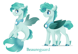 Size: 1600x1119 | Tagged: safe, artist:torusthescribe, oc, oc only, oc:beauregard, hippogriff, seapony (g4), g4, my little pony: the movie, male, offspring, parent:rarity, parent:unnamed oc, parents:canon x oc, solo