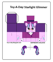 Size: 600x699 | Tagged: safe, alternate version, artist:grapefruitface1, snowfall frost, starlight glimmer, pony, a hearth's warming tail, g4, clothes, craft, female, papercraft, solo, toy a day