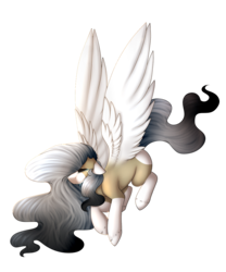 Size: 1000x1203 | Tagged: safe, artist:umiimou, oc, oc only, oc:keanu, pegasus, pony, crying, female, mare, race swap, simple background, solo, transparent background