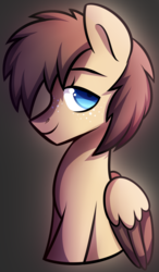 Size: 1188x2028 | Tagged: safe, artist:astralblues, oc, oc only, pegasus, pony, bust, colt, freckles, male, solo