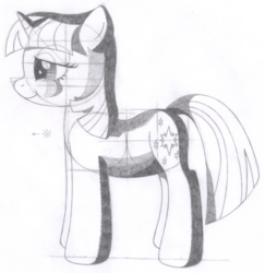 Size: 1270x1309 | Tagged: safe, artist:aafh, twilight sparkle, pony, unicorn, g4, female, monochrome, solo, traditional art